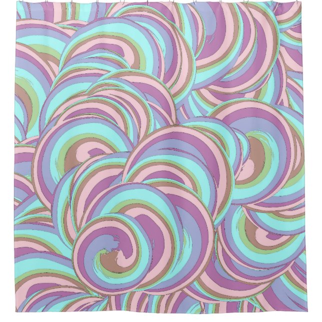 Multicolor Swirls Pattern Duschvorhang (Vorderseite)