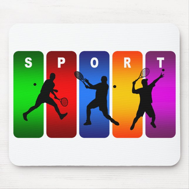 Multicolor Tennis Emblem (männlich) Mousepad (Vorne)