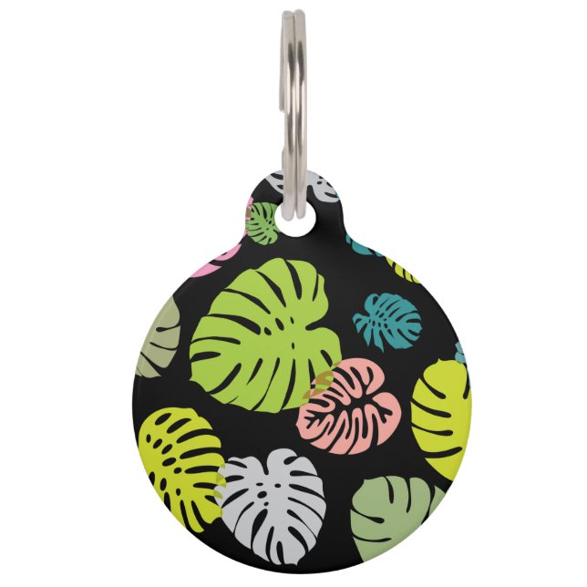 Multicolor Tropical Blätter 2 Haustiermarke (Vorderseite)