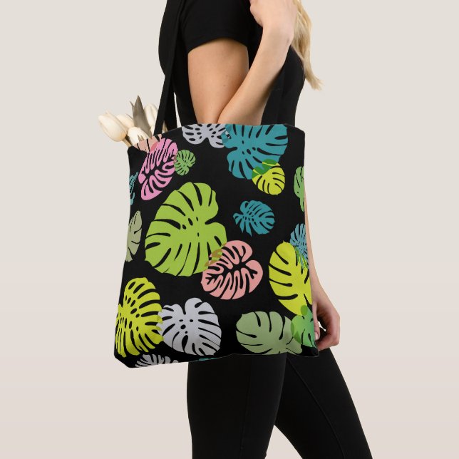 Multicolor Tropical Blätter 2 Tasche (Von Nahem)