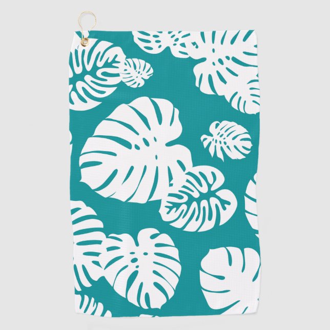 Multicolor Tropical Blätter 3 Golfhandtuch (Vorderseite)