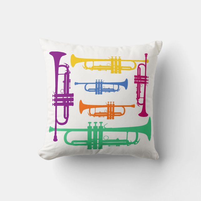 Multicolor Trumpet-Messinginstrument Kissen (Vorderseite)
