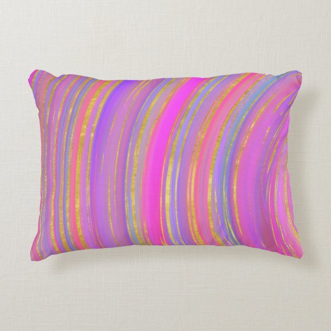 Multicolor und Gold Dekokissen (Vorderseite)