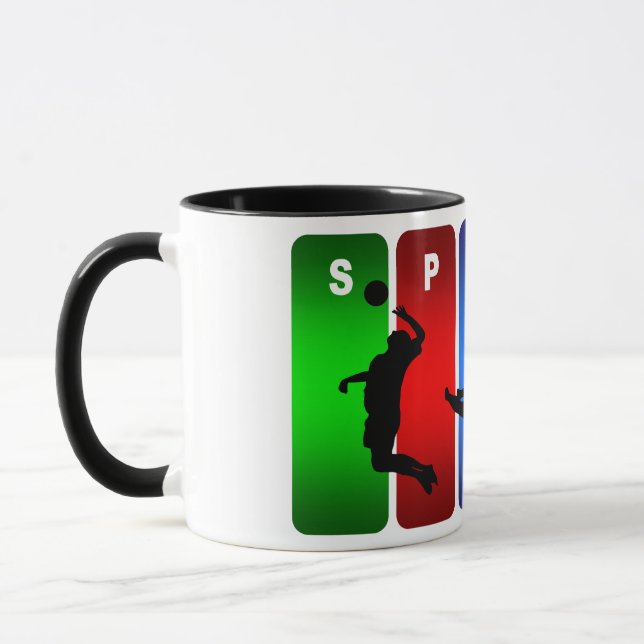 Multicolor-Volleyball-Emblem Tasse (Links)