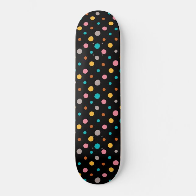 Multicolor-Wasserfarbpunkte 2 Skateboard (Vorderseite)