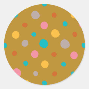 Multicolor-Wasserfarbpunkte 4 Runder Aufkleber