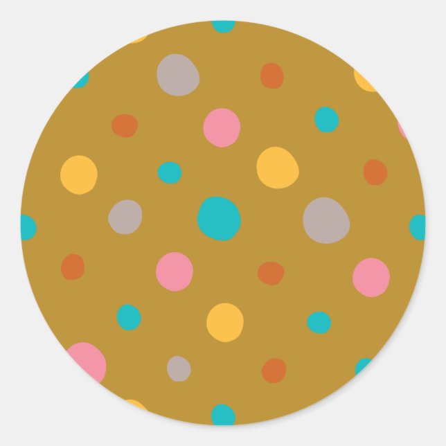 Multicolor-Wasserfarbpunkte 4 Runder Aufkleber (Vorderseite)