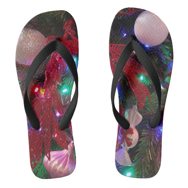 Multicolor Weihnachtsbaum Bunter Urlaub Flip Flops (Fußbett)