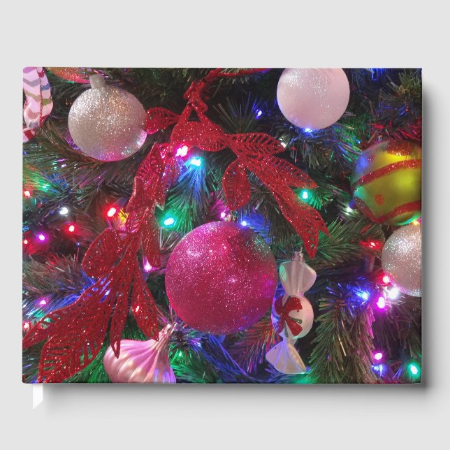 Multicolor Weihnachtsbaum Bunter Urlaub Gästebuch (Vorderseite)