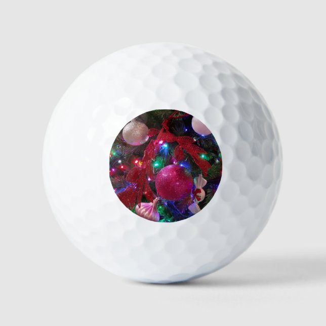 Multicolor Weihnachtsbaum Bunter Urlaub Golfball (Vorderseite)