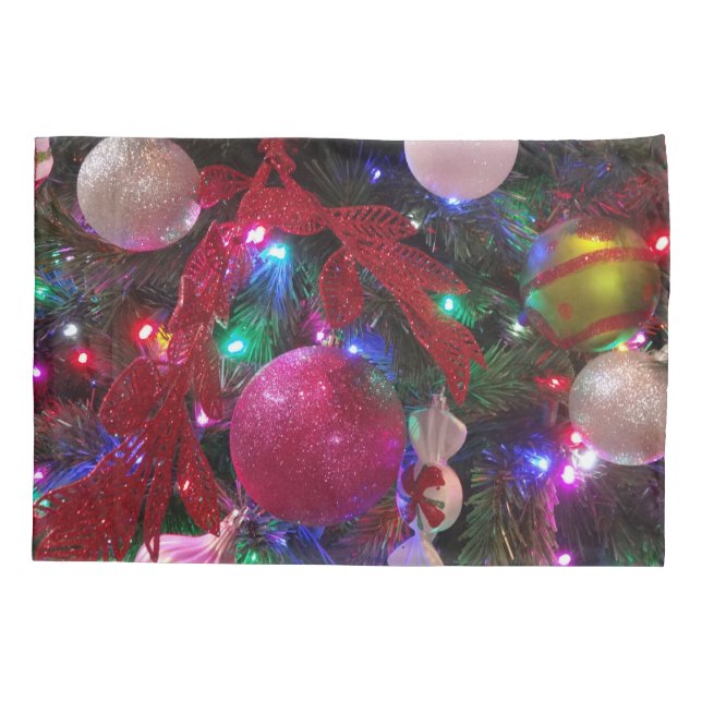 Multicolor Weihnachtsbaum Bunter Urlaub Kissenbezug (Rückseite)