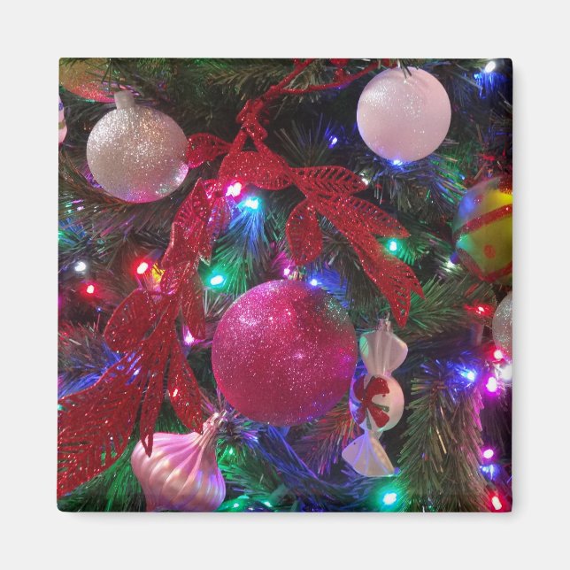 Multicolor Weihnachtsbaum Bunter Urlaub Magnet (Vorne)