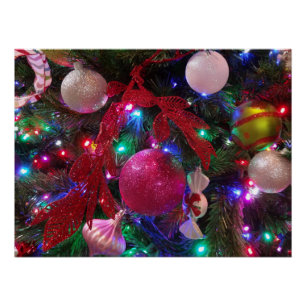 Multicolor Weihnachtsbaum Bunter Urlaub Poster