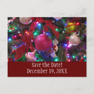 Multicolor Weihnachtsbaum Save the Date farbenfroh Ankündigungspostkarte