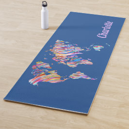 Multicolor-Weltkarte Yogamatte