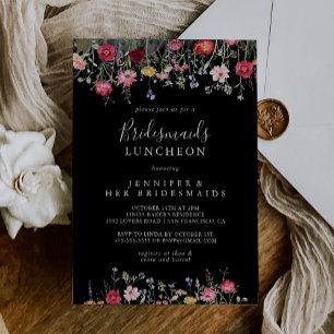 Multicolor Wildblume Bridesmaids Luncheon Dusche Einladung