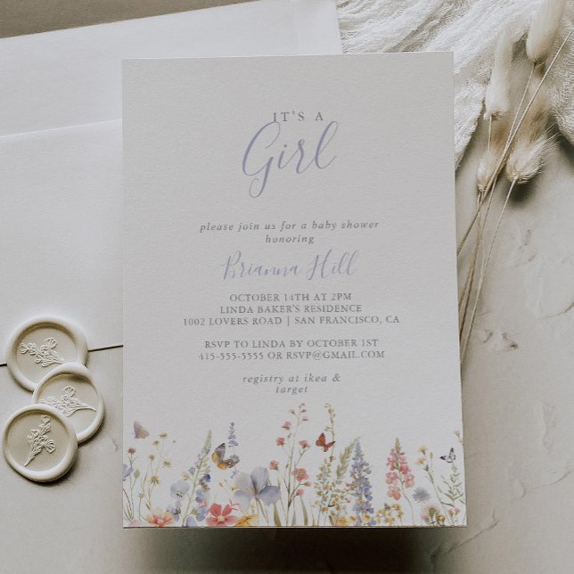 Multicolor-Wildblume Es ist eine Girl-Baby-Dusche Einladung (Von Creator hochgeladen)
