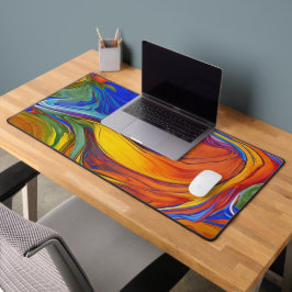 Multicolor-Wirbel Paint Pour Design Schreibtischunterlage