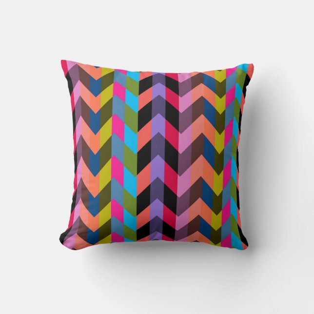 Multicolor Zickzack Zigzag 2 Kissen (Vorderseite)