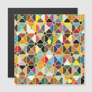 Multicolore geometrische Muster mit Achteckform Magneteinladung