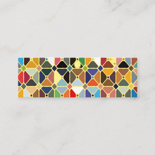 Multicolore geometrische Muster mit Achteckform Mini Visitenkarte (Vorderseite)