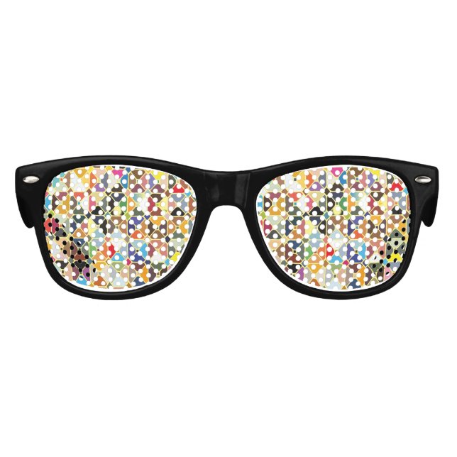 Multicolore geometrische Muster mit Achteckform Partybrille (Vorderseite)
