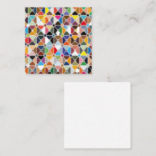 Multicolore geometrische Muster mit Achteckform Quadratische Visitenkarte