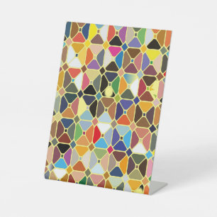 Multicolore geometrische Muster mit Achteckform Sockelschild