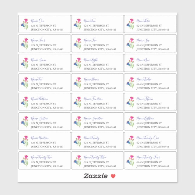 Multicolore mexicain Floral Étiquettes de adresse  (Feuille)