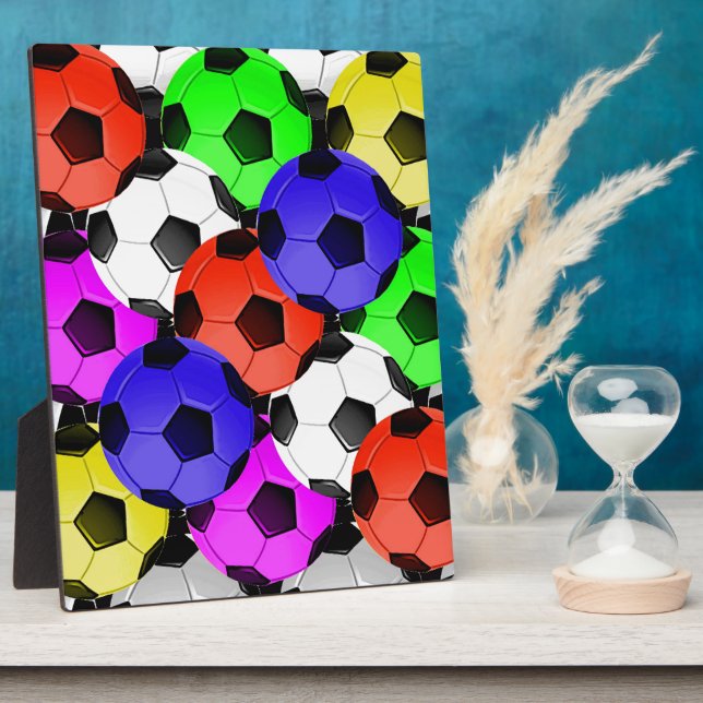 Multicolored American Soccer or Football Fotoplatte (Seite)
