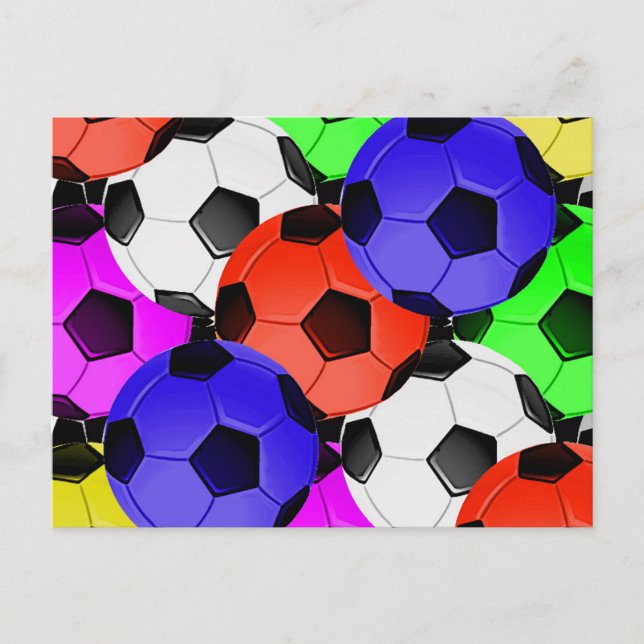 Multicolored American Soccer or Football Postkarte (Vorderseite)