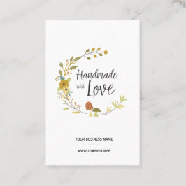 Multicolored Autumn Handmade with Love Quote Visitenkarte