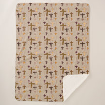 Multicolored Christian Crosses on Beige