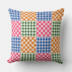 Multicolored Gingham Patchwork Pattern Kissen
