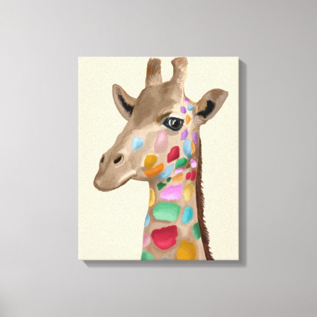 MultiColored Giraffe Leinwanddruck (Vorderseite)