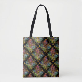 Multicolored Paisley Design on Black Tasche