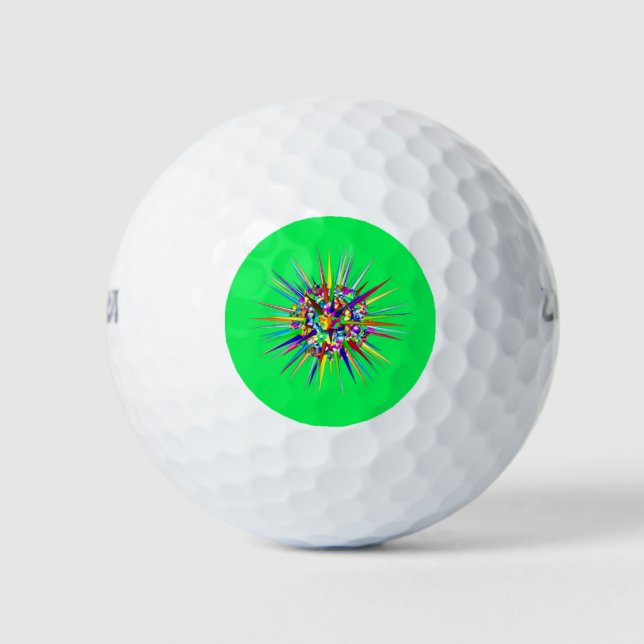 MULTICOLORED pattern ~ Golf Ball - einzigartig ~ (Vorderseite)