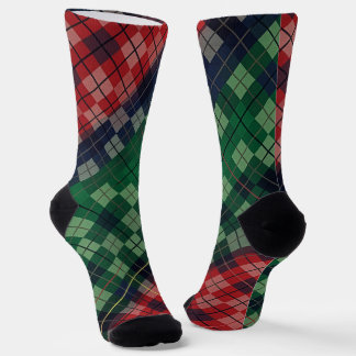 Multicolored PNW Grunge Plaid Design Socken