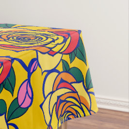 Multicolored Roses In A Pop Art Style Tischdecke