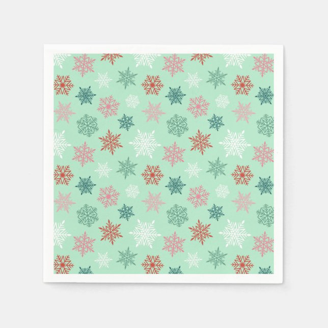 Multicolored snowflake pattern – winter christmas serviette (Vorderseite)