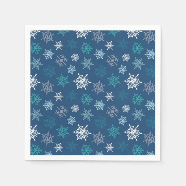 Multicolored snowflake pattern – winter christmas serviette (Vorderseite)