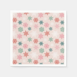 Multicolored snowflake pattern – winter christmas serviette