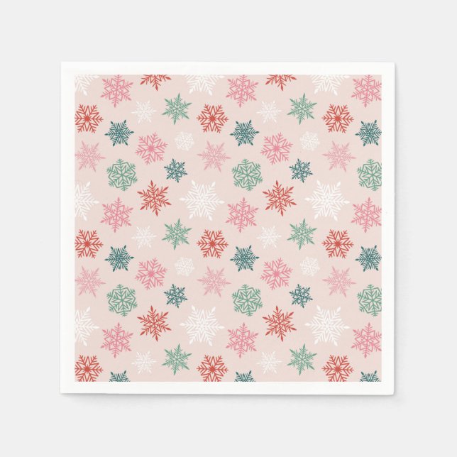 Multicolored snowflake pattern – winter christmas serviette (Vorderseite)
