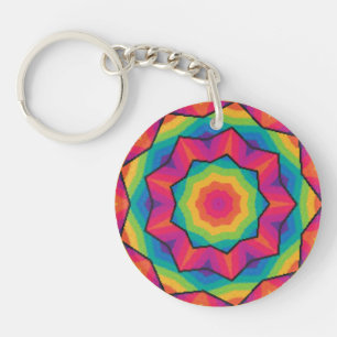 Multicolored Star Circular Acrylic ~ Schlüsselanhä Schlüsselanhänger