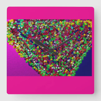 Multicolored Tree Between Worlds Quadratische Wanduhr