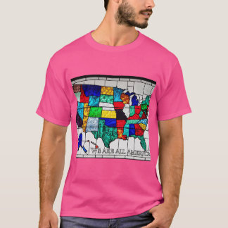 Multicolored United Staaten Map Vertretung ethnisc T-Shirt