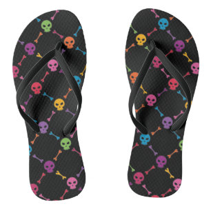 Multicolormuster mit Schädeln Flip Flops