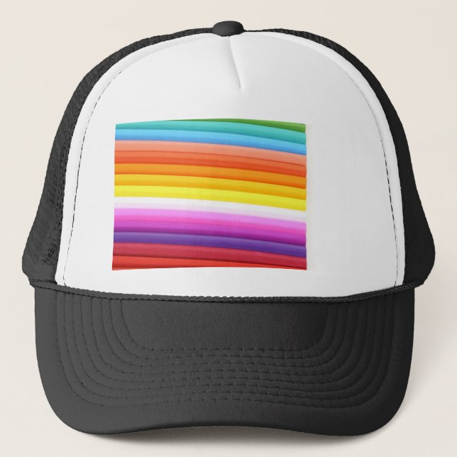 Multicolour Fabric Folds Abstract Truckerkappe (Vorderseite)