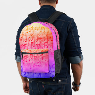 Multifarbene Melodien: Trending Music Inspiriert D Bedruckter Rucksack