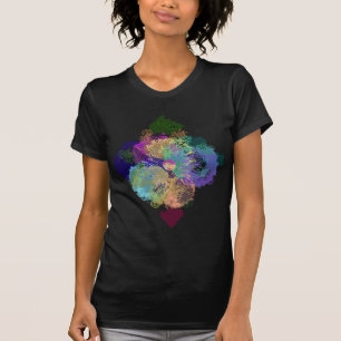 Multifarbige geometrische Spitzen T-Shirt